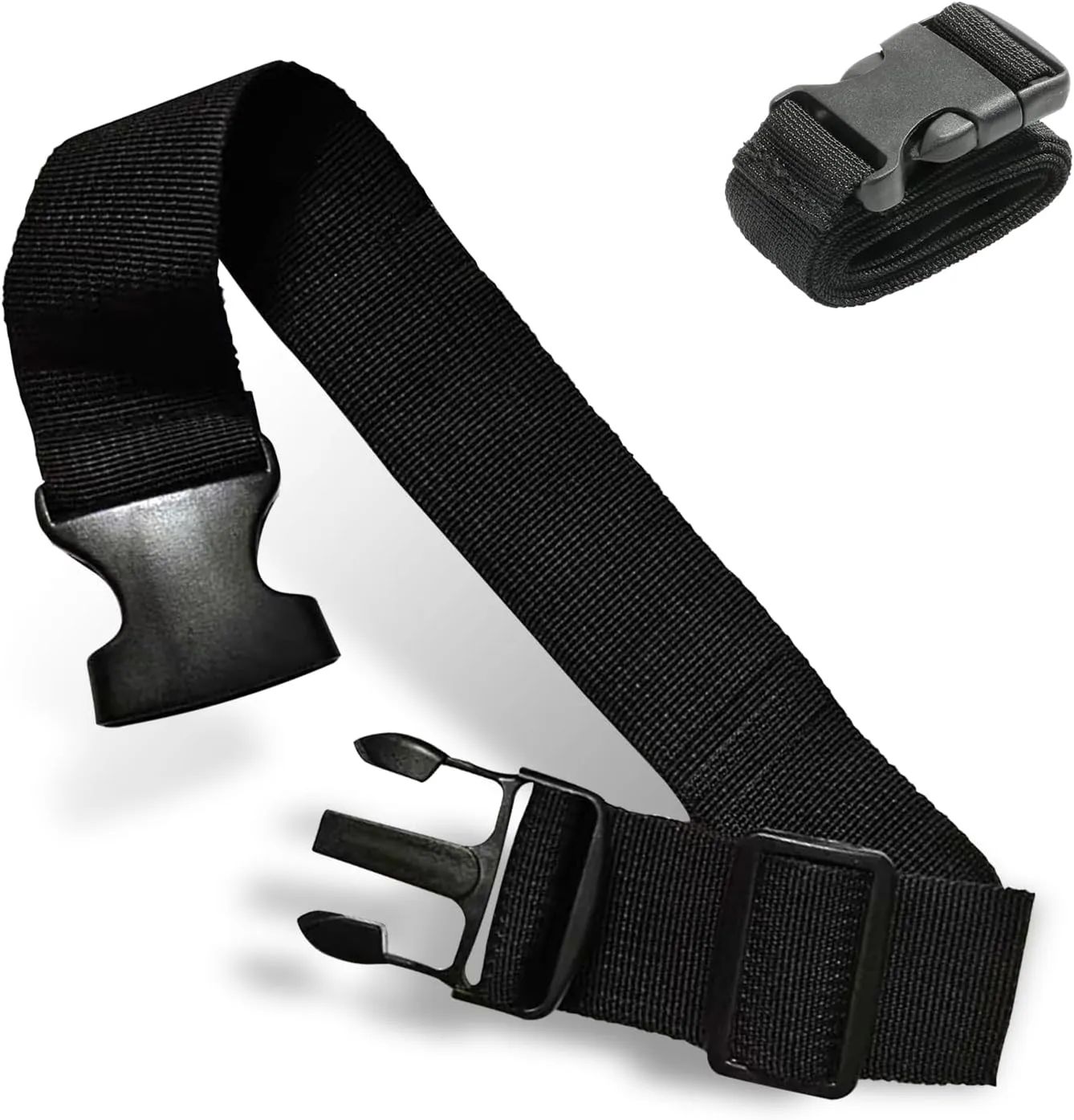 1 PC Adjustable Luggage Straps, 1.18" W  39.37" L Nylon Lashing Straps with Buckles, Multi-functional Tie Down, Universal for Suitcase, Backpack & Outdoor Activities (Black)