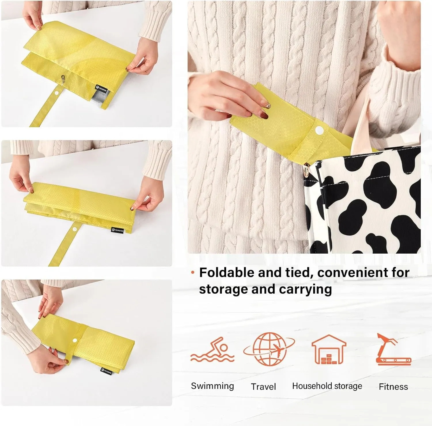 3 Set Travel Packing Cubes For Suitcases, Light Yellow Pattern, Stackable, Garment Bag Closet Storage, Luggage Space Saver, Luggages Management Personnel
