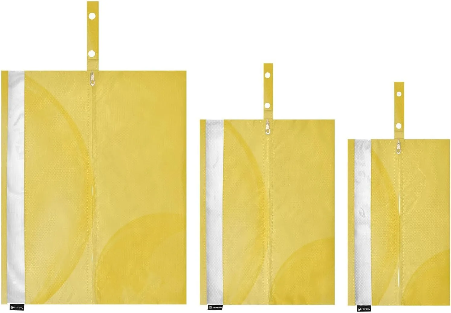 3 Set Travel Packing Cubes For Suitcases, Light Yellow Pattern, Stackable, Garment Bag Closet Storage, Luggage Space Saver, Luggages Management Personnel