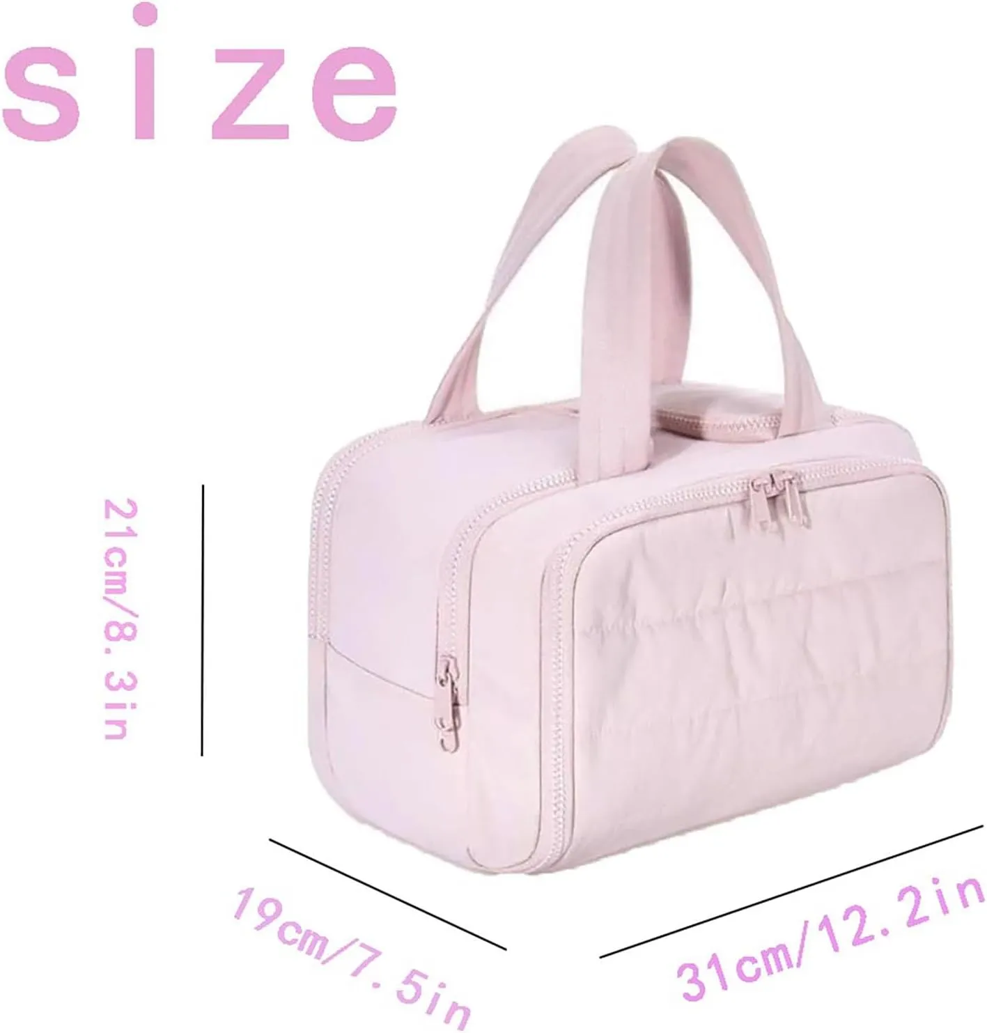 4-In-1 Puffy Multi-Functional Toiletry Bag for Women, Lightweight Large Wide-Open Large Toiletry Bags for Women, Cosmetic Makeup Bag Organizer with Handle for Accessories (Purple)