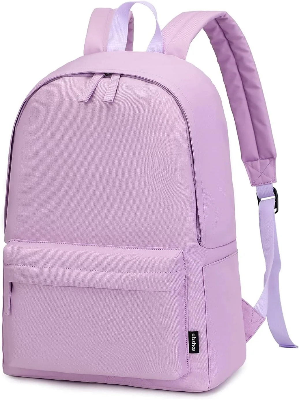 abshoo Lightweight Plain Teen Girls Backpacks for School Solid Color Women College Boobags (Light Purple)