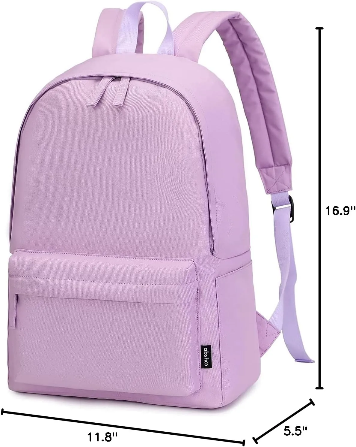 abshoo Lightweight Plain Teen Girls Backpacks for School Solid Color Women College Boobags (Light Purple)