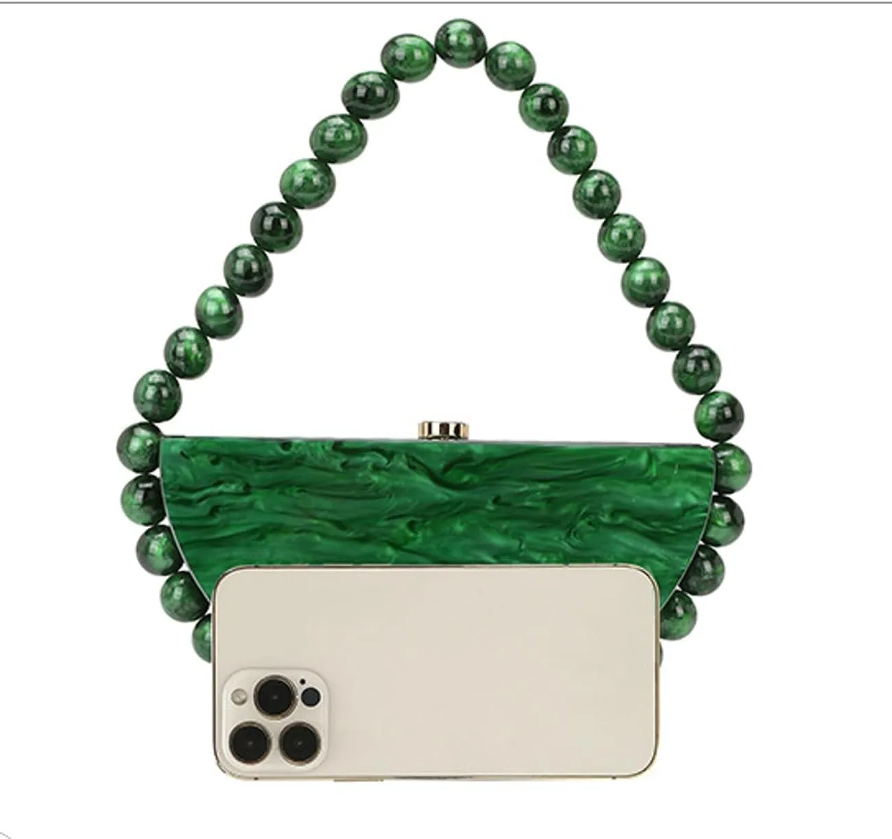 Acrylic Clutch Purses for Women Cute Bead Evening Handbag Chic Trendy Evening Clutch Bag for Party Prom Wedding 2025