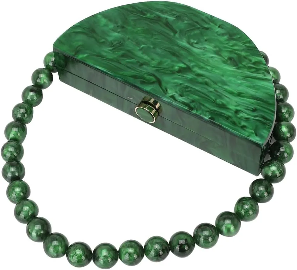 Acrylic Clutch Purses for Women Cute Bead Evening Handbag Chic Trendy Evening Clutch Bag for Party Prom Wedding 2025