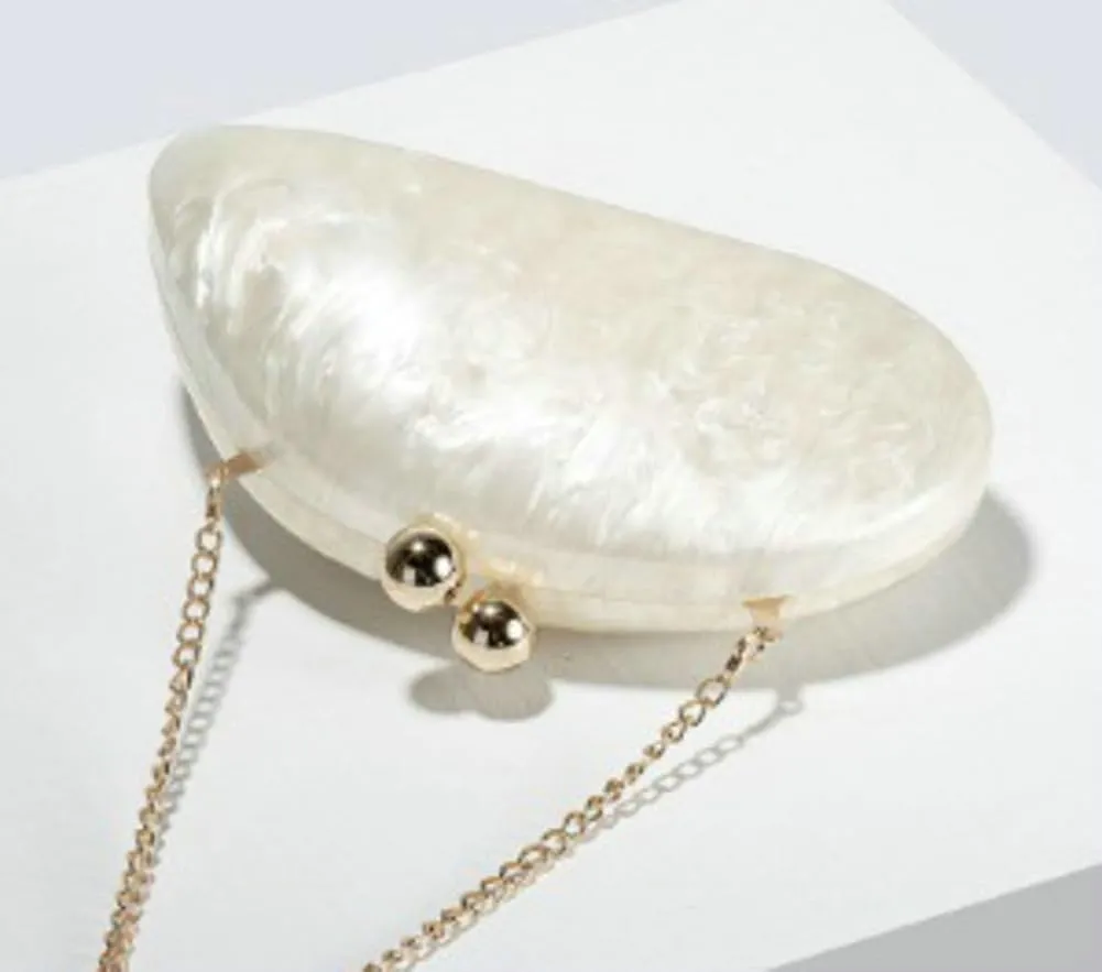 Acrylic Evening Clutch Purses Women Shell-shaped Evening Handbag Chic Evening Clutch Bag with Chain for Prom Wedding 2025