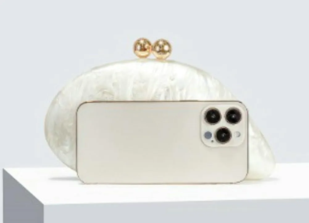 Acrylic Evening Clutch Purses Women Shell-shaped Evening Handbag Chic Evening Clutch Bag with Chain for Prom Wedding 2025