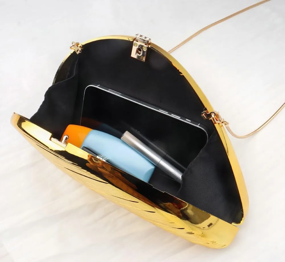 Acrylic Metal Clutch Purses Women Shell-shaped Evening Handbag Chic Evening Clutch Bag with Chain for Prom Wedding 2025