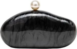 Acrylic Pearl Clutch Purses Women Shell Evening Handbag Chic Evening Clutch Bag with Chain for Party Prom Wedding