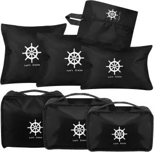 Aliceset 7 Pack Packing Cubes for Cruise Travel Accessories, Light Waterproof Luggage Organizer Bag Set for Suitcases Space-saving, Packing Organizers for Family Vacations, Days of Week