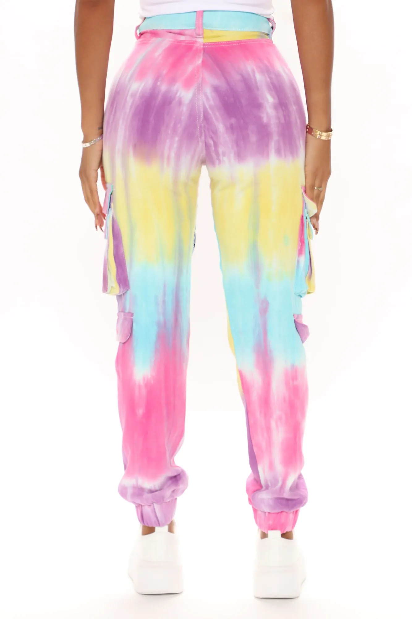 All Good Vibes Tie Dye Denim Joggers - Multi Color