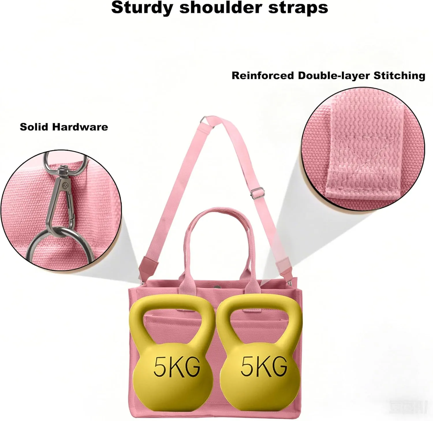 ALUWU Work Tote Bags for Women, Canvas Tote bag Womens Purse Handbags Crossbody Laptop Book Bag for Travel Nurse College Gift