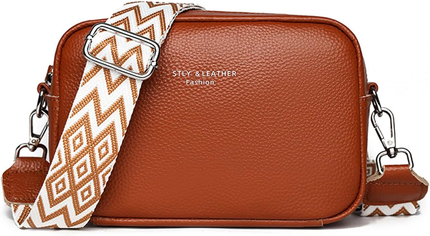 Anti Theft Crossbody Bags for Women Crossbody Purses and Handbags Lightweight Pocketbook Multi Compartment Purse(Brown)