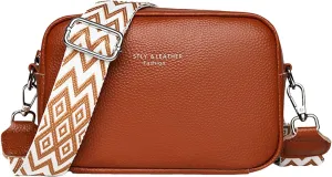 Anti Theft Crossbody Bags for Women Crossbody Purses and Handbags Lightweight Pocketbook Multi Compartment Purse(Brown)