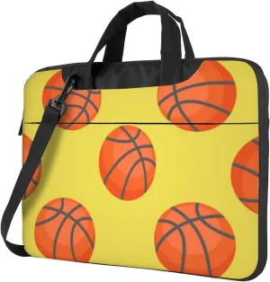 Basketballs Yellow Modern 13-15.6 Inch Laptop Bag For Man And Women, Computer Messenger Bag, Trendy Shoulder Strap Design