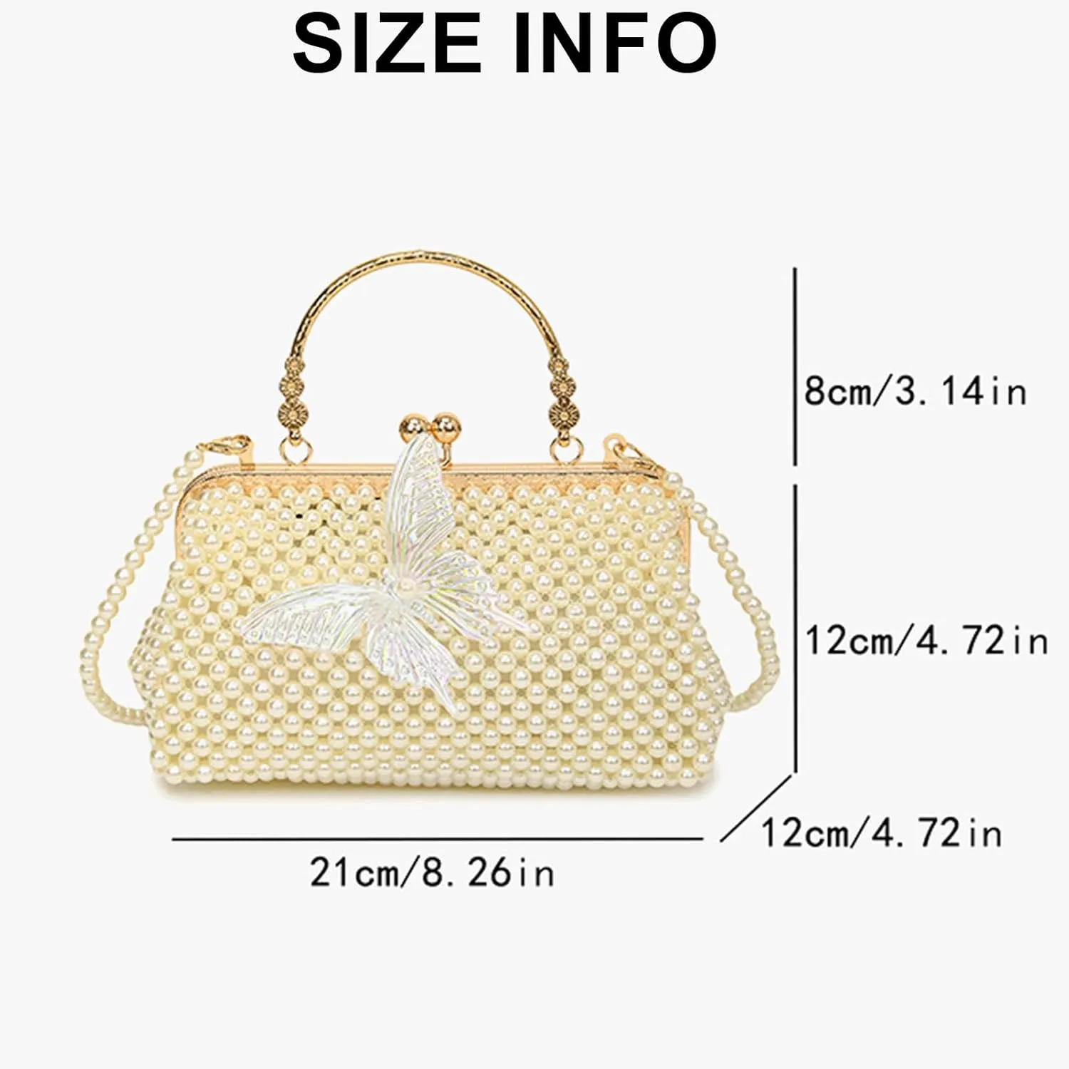 Beaded Purse Butterfly Beaded Crossbody Bags for Women Y2K Cute Bag Fashion Purse with Rope Strap Party Daily Streetwear Bags