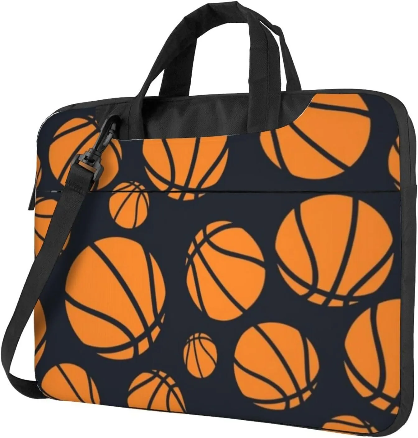 Blue Orange Basketball Modern 13-15.6 Inch Laptop Bag For Man And Women, Computer Messenger Bag, Trendy Shoulder Strap Design