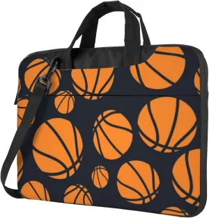 Blue Orange Basketball Modern 13-15.6 Inch Laptop Bag For Man And Women, Computer Messenger Bag, Trendy Shoulder Strap Design