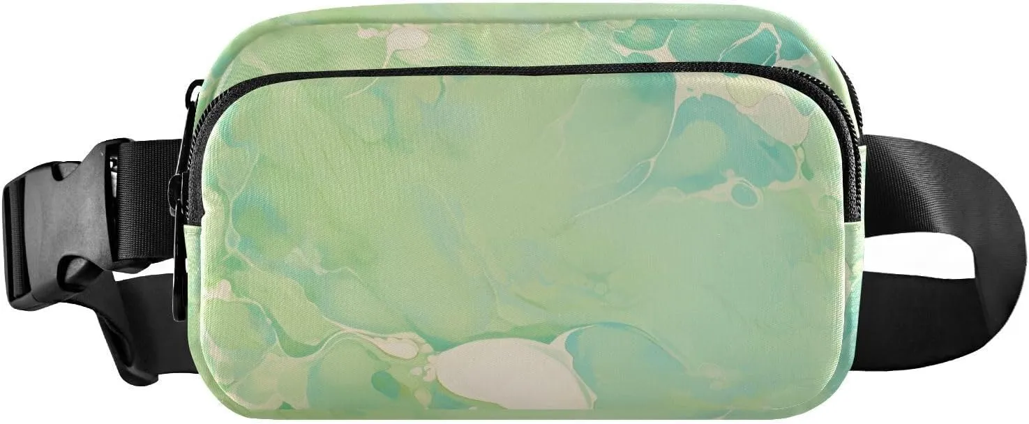 Bolaz Fanny Packs,Fashion Waist Pack Belt Bags for Women Men with Multi-Pockets Adjustable Belts, Light Green, Workout/Running/Yoga/Shopping/Hiking