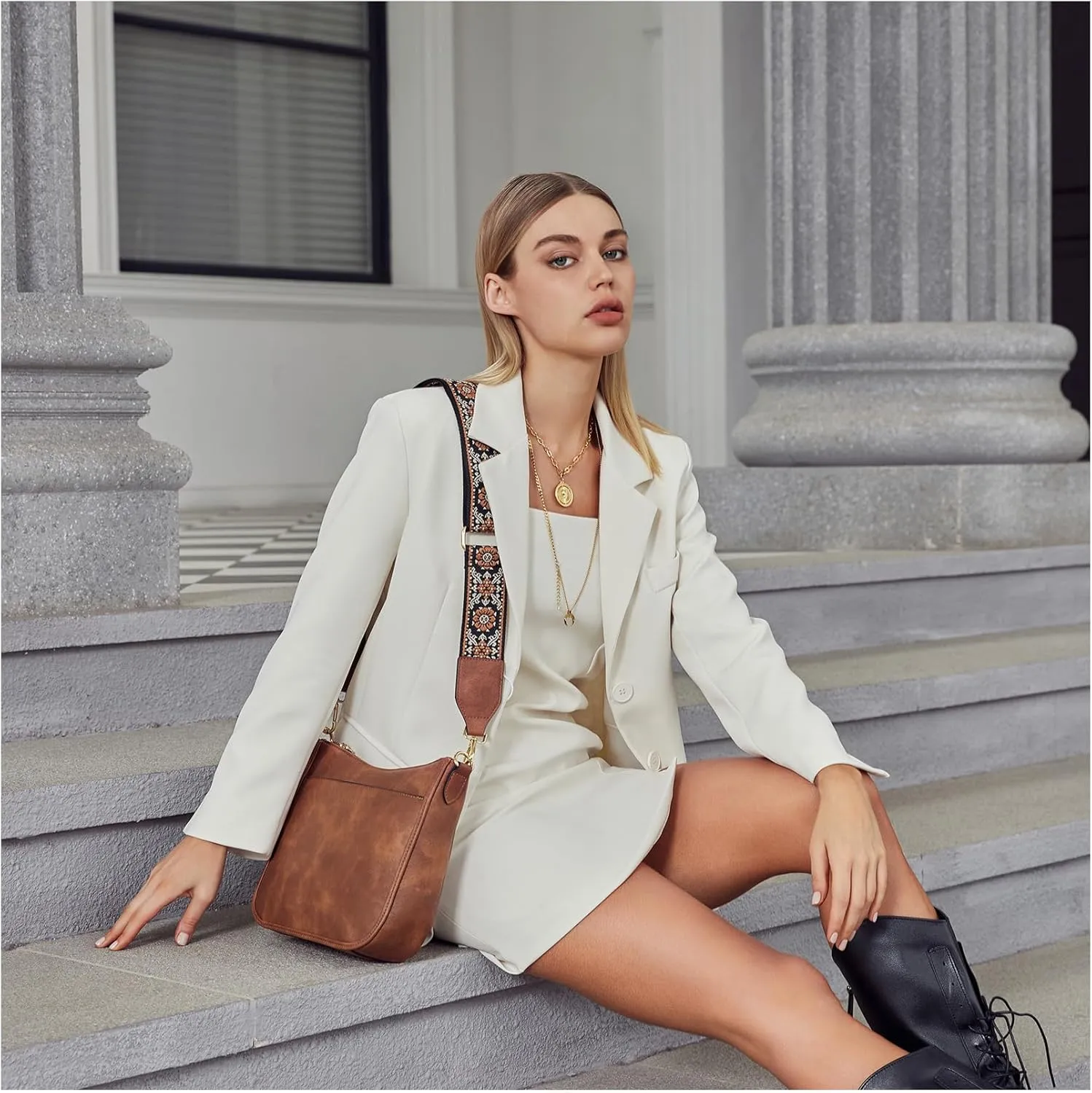 BOSTANTEN Crossbody Bags for Women Trendy Vegan Leather Hobo Purses Shoulder Handbags With Wide Shoulder Strap