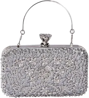 Bridal Wedding Handbag Crystal Clutch Glitter Shoulder Elegant Crossbody Rhinestone Evening for Women