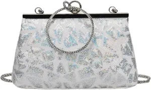 Bridal Wedding Handbag for Women Purse Glitter Rhinestone Crossbody Elegant Crystal Shoulder Evening Clutch