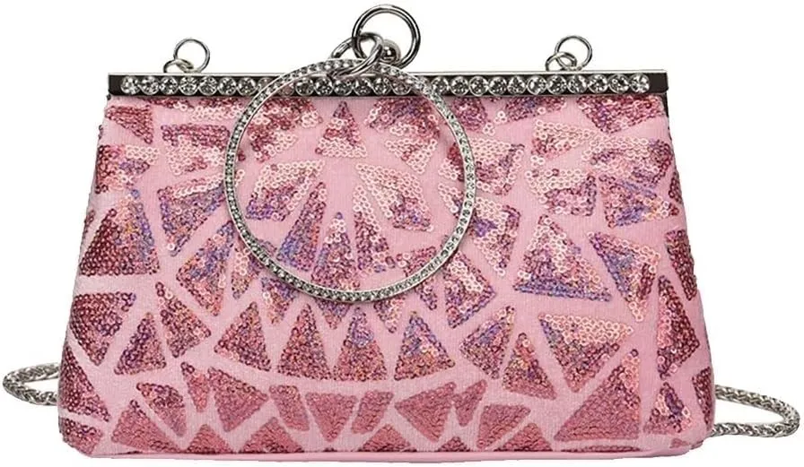 Bridal Wedding Handbag for Women Purse Glitter Rhinestone Crossbody Elegant Crystal Shoulder Evening Clutch