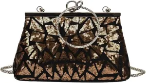 Bridal Wedding Handbag for Women Purse Glitter Rhinestone Crossbody Elegant Crystal Shoulder Evening Clutch