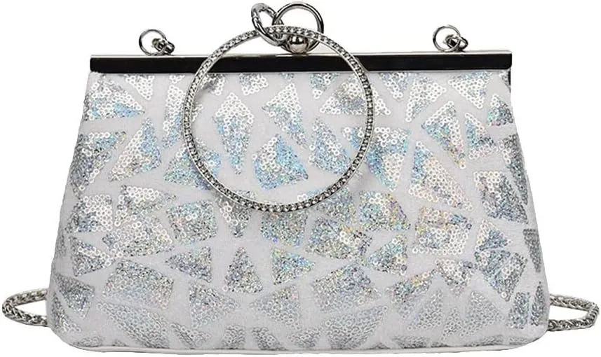 Bridal Wedding Handbag for Women Purse Glitter Rhinestone Crossbody Elegant Crystal Shoulder Evening Clutch