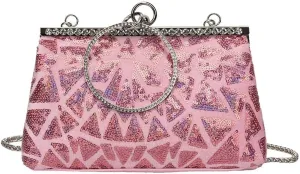 Bridal Wedding Handbag for Women Purse Glitter Rhinestone Crossbody Elegant Crystal Shoulder Evening Clutch
