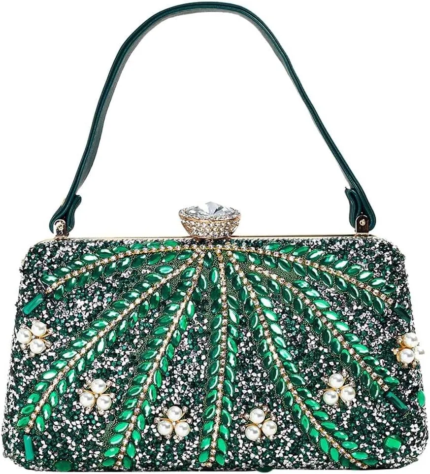 Bridal Wedding Purse Elegant Crossbody Women Evening Rhinestone Clutch Shoulder Sparkly Crystal Handbag Glitter