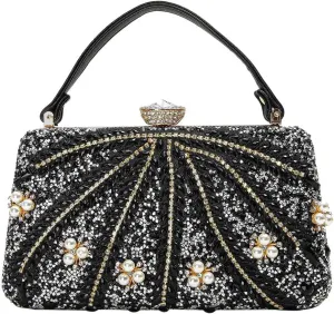 Bridal Wedding Purse Elegant Crossbody Women Evening Rhinestone Clutch Shoulder Sparkly Crystal Handbag Glitter