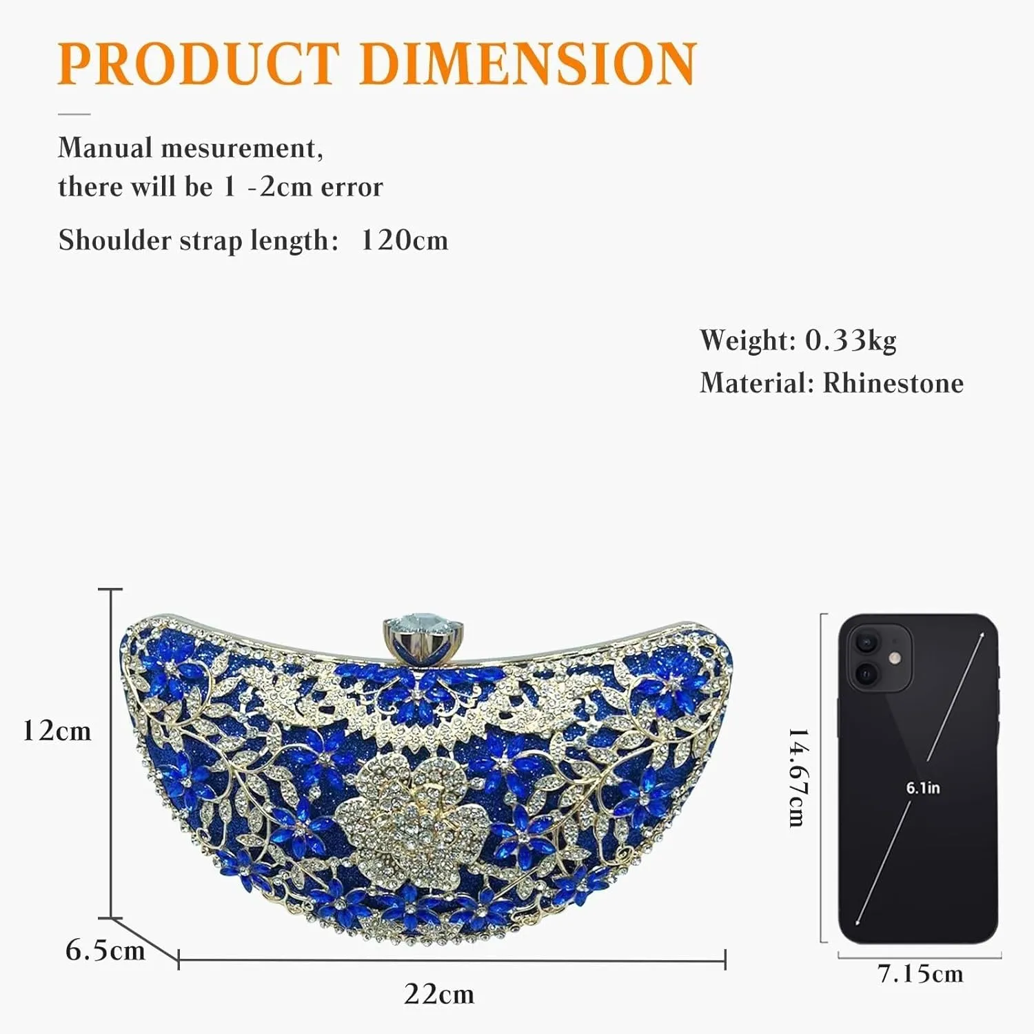 Bridal Wedding Purse Glitter Crystal Handbag Elegant Shoulder Women Rhinestone Clutch Sparkly Sequin Evening