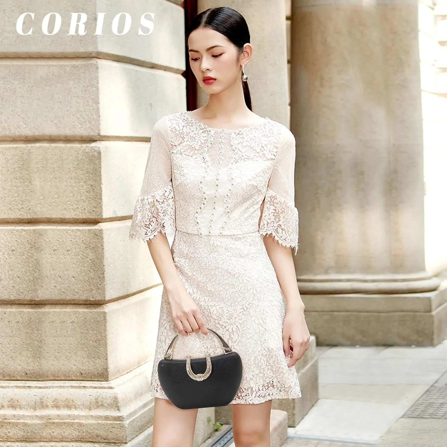 Bridal Wedding Purse Glitter Shoulder Elegant Crossbody Sequin Clutch for Women Rhinestone Crystal Handbag