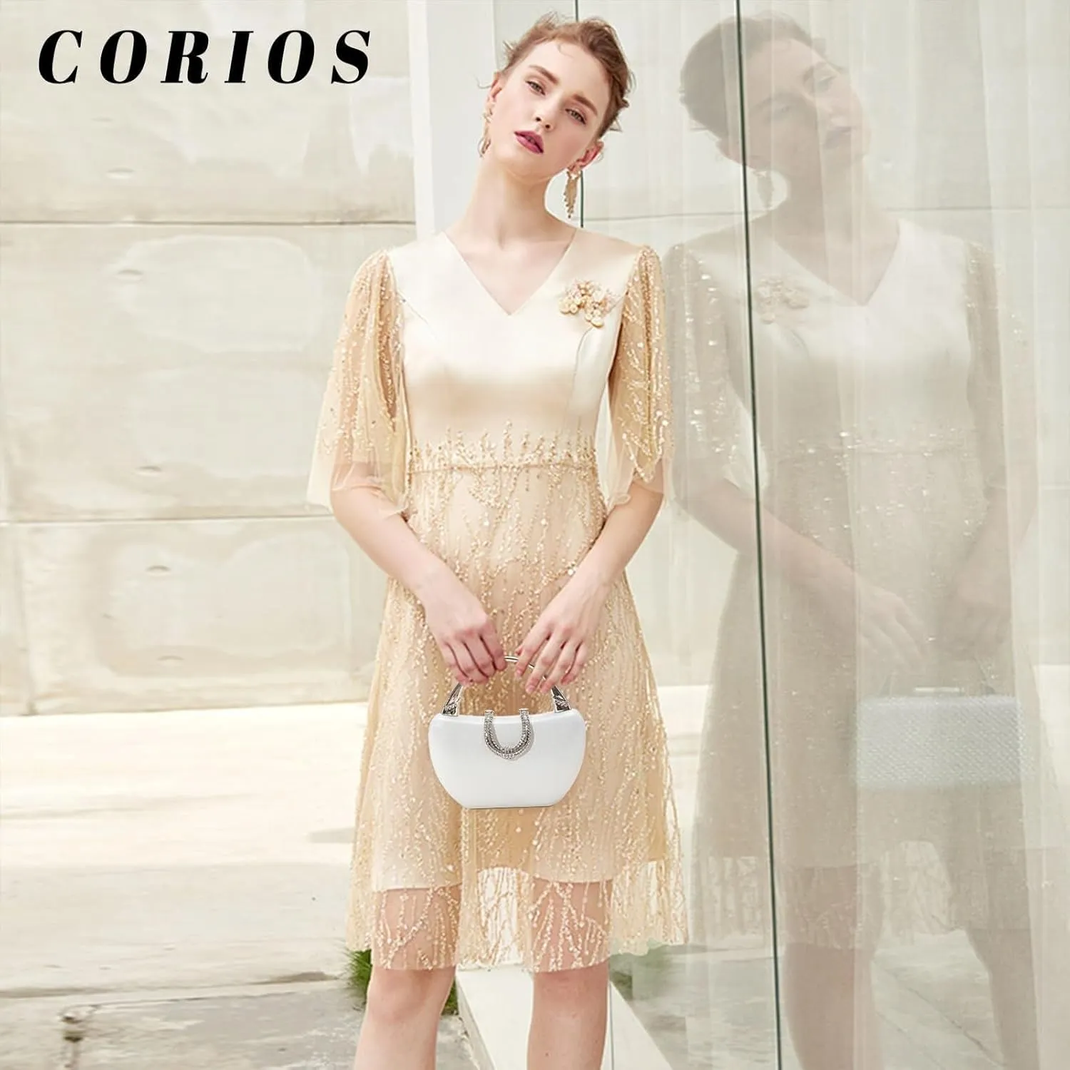 Bridal Wedding Purse Glitter Shoulder Elegant Crossbody Sequin Clutch for Women Rhinestone Crystal Handbag