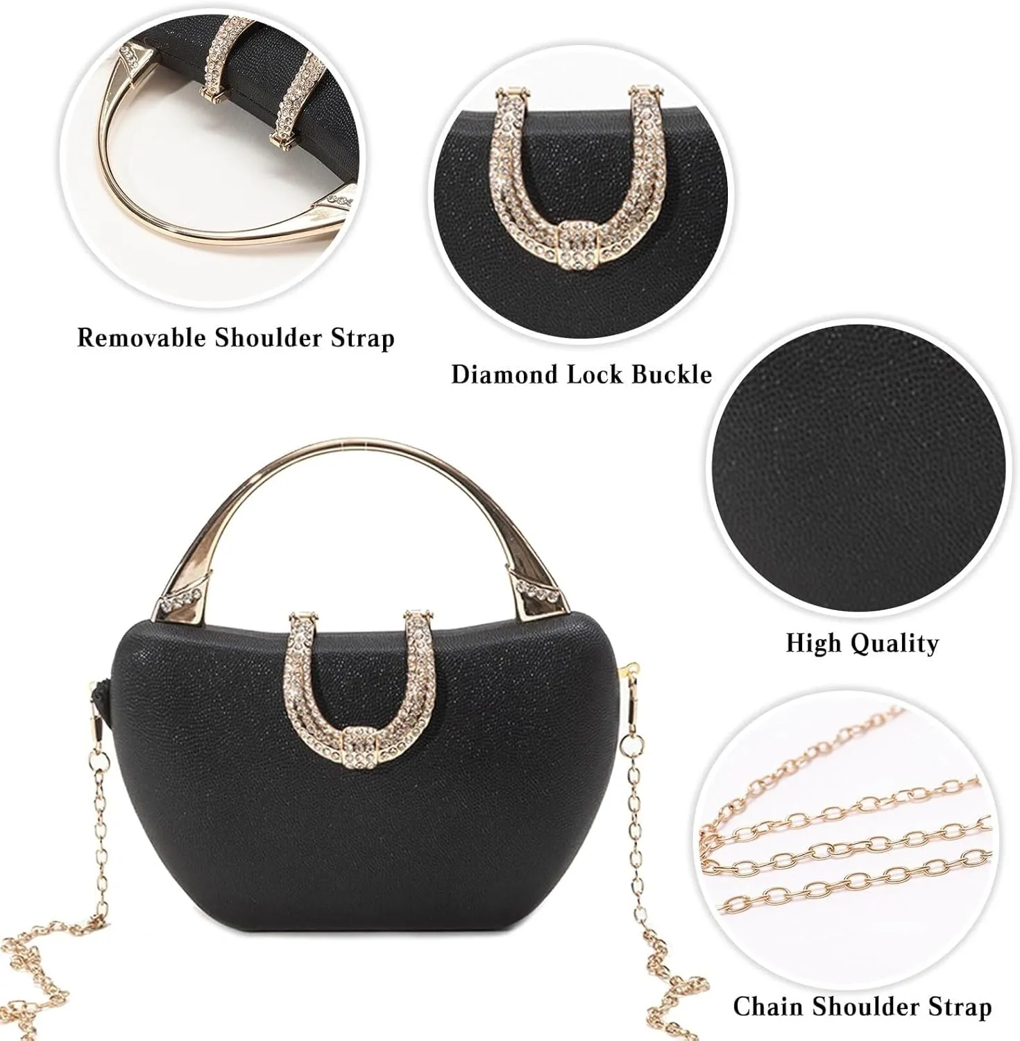 Bridal Wedding Purse Glitter Shoulder Elegant Crossbody Sequin Clutch for Women Rhinestone Crystal Handbag