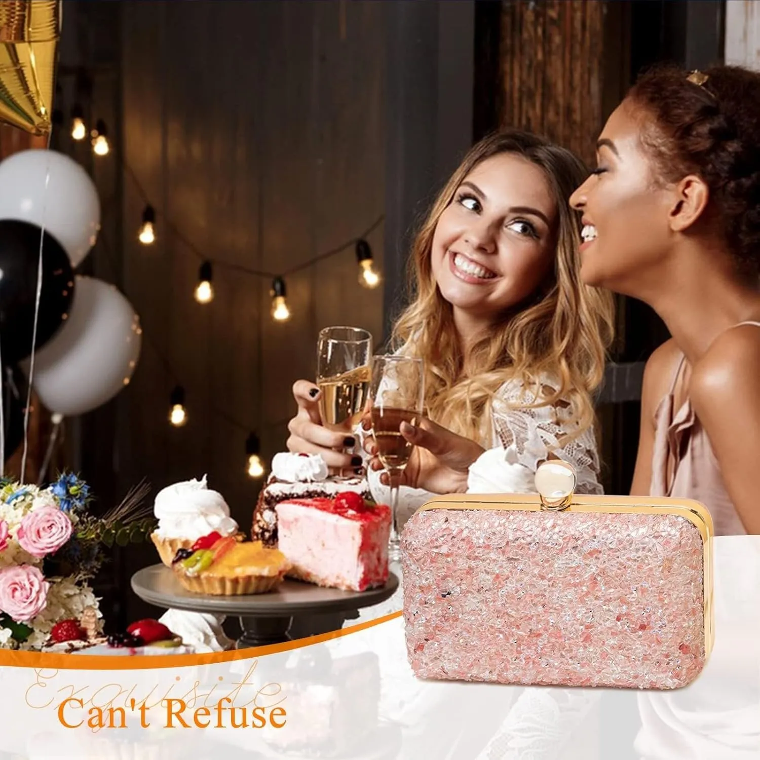 Bridal Wedding Purse Sparkly Crossbody Elegant Shoulder Women Evening Rhinestone Clutch Ladies Handbag