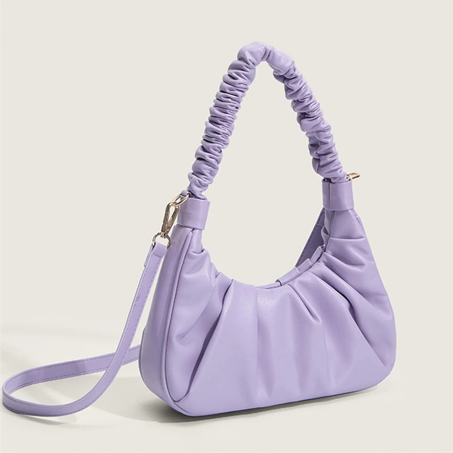 Button-Closure Shoulder Bag - Women's Small Trendy Tote with Crossbody & Clutch Function