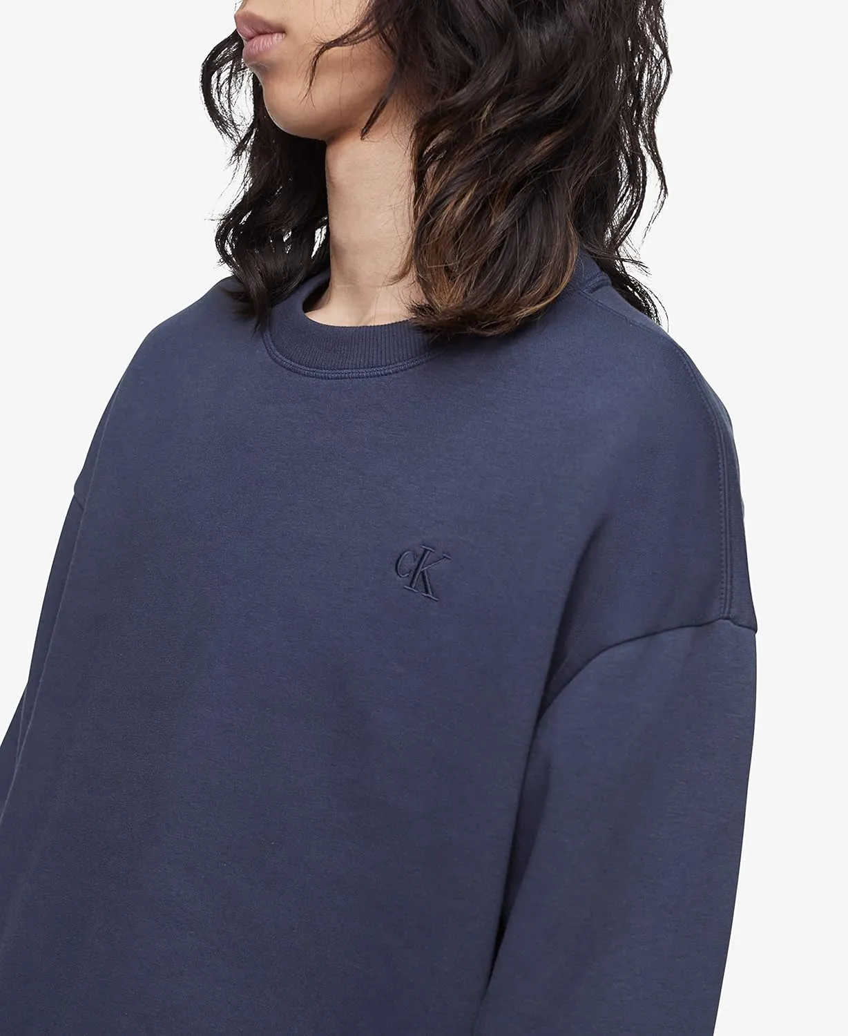 Calvin Klein Men's Relaxed Fit Monogram Logo Fleece Sweatshirt