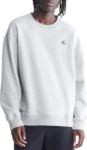 Calvin Klein Men's Relaxed Fit Monogram Logo Fleece Sweatshirt
