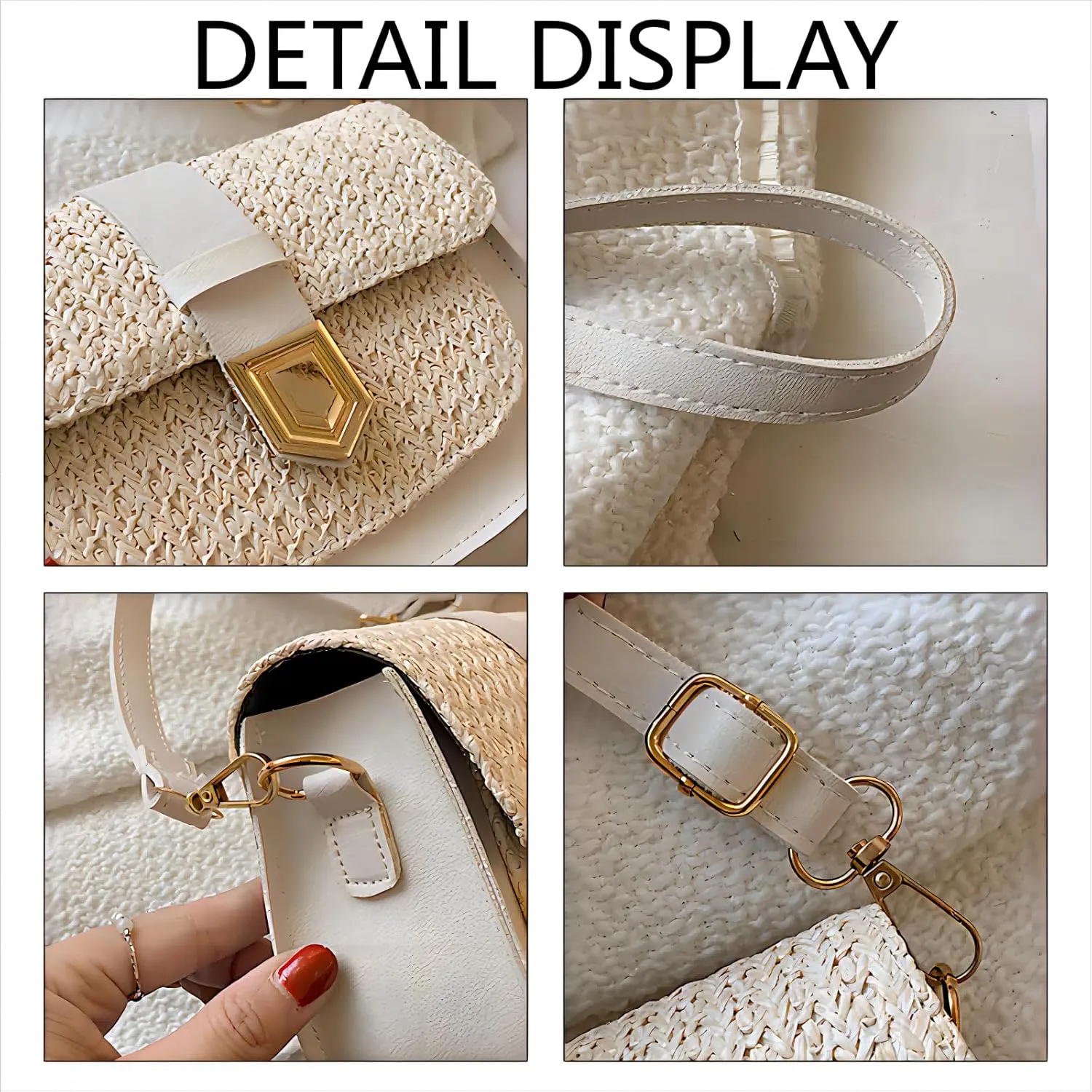 CHARMORE Crossbody Bag for Women Small Straw Beach Shoulder Bag Stylish Woven Bags Travel Handbags