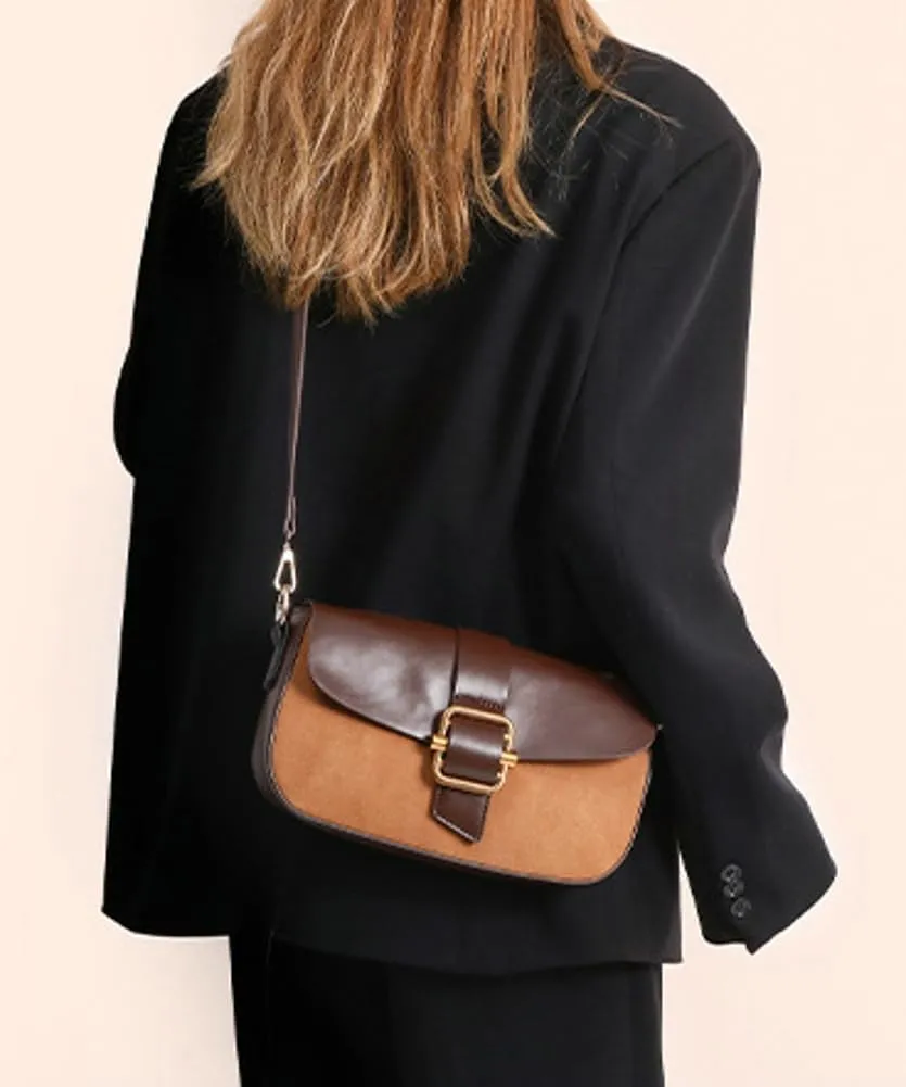 Chic Crossbody Shoulder Bags for Women Vegan Leather Purses Small Designer Handbags Color-Block Tote Satchel