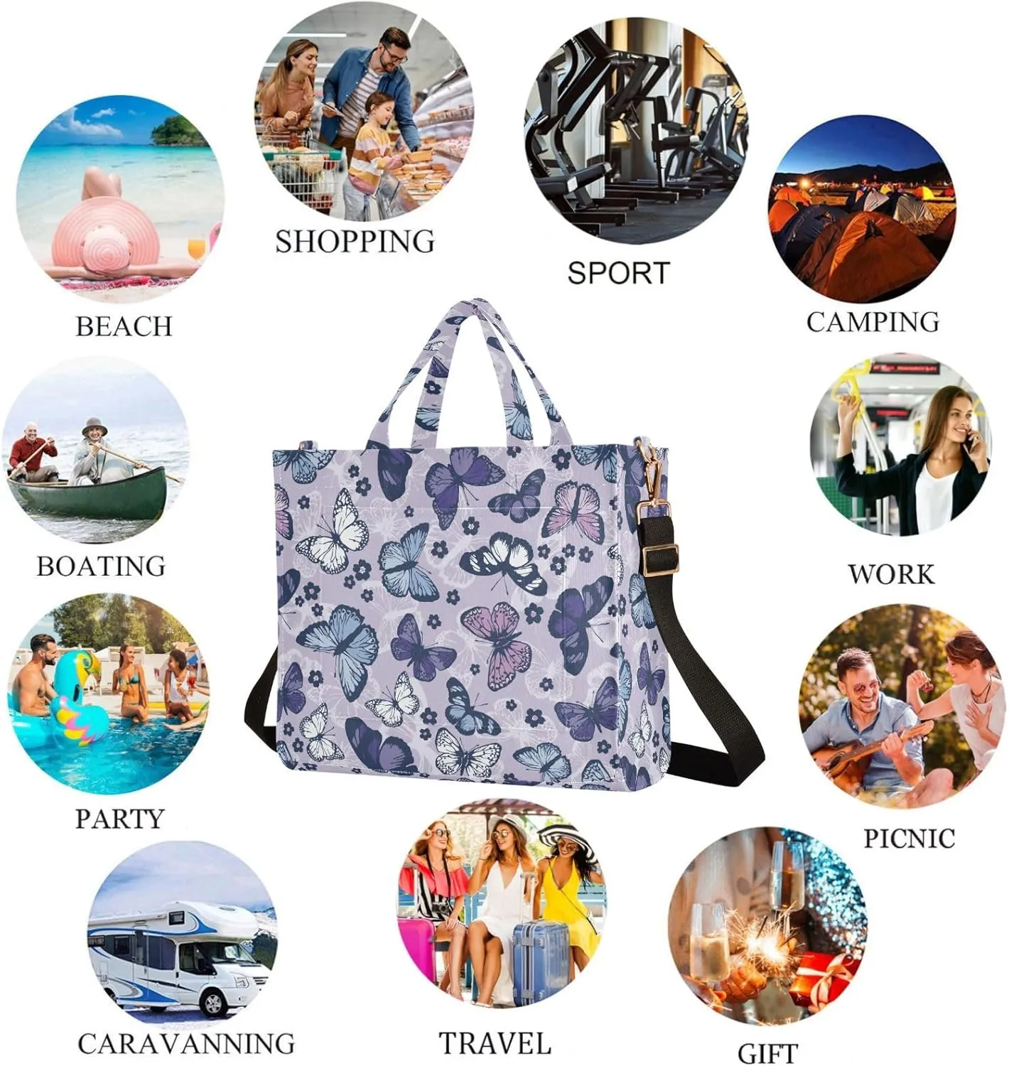 Chic Lifelike Pattern Corduroy Satchel Tote Shoulder Bag for Men Women Weekender Travel Beach Shopping Gym
