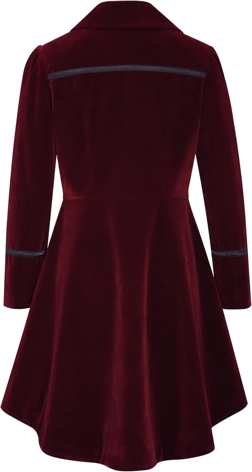 CHIC STAR Womens Velvet Trims Trench Jacket