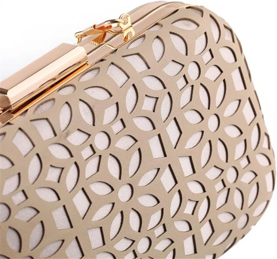 Clutch PU Hollow European and American Women's Dinner Party Clutch Bag Decent and Elegant Cheongsam Bag