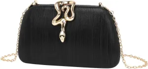 Clutch Purses for Women Formal Snake Buckle Sparkly Evening Handbag Chic Evening Clutch Bag for Prom Wedding Party