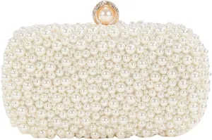Comeon Pearl Evening Bag for Women, Elegant Handbags Banquet Handbag Formal Party Clutches Purses for Wedding/Prom/Cocktail