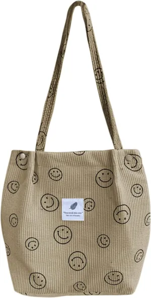 Corduroy Tote Bag Aesthetic Cute Tote Bags Large School Shoulder Bags for Girls Trendy Stuff