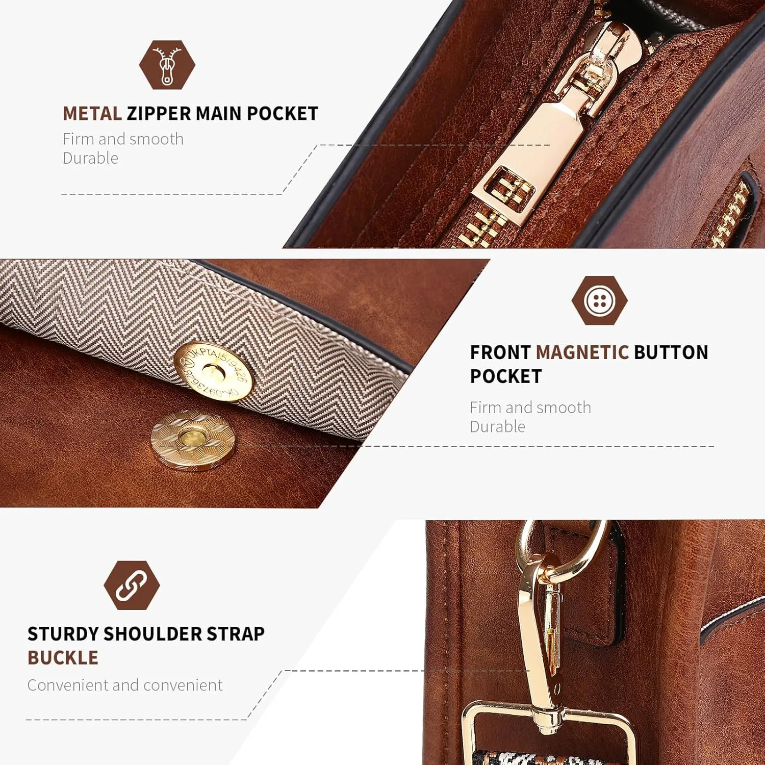 Crossbody Bag for Women Trendy Vegan Leather Hobo Handbags With 2PCS Adjustable Guitar Strap Shoulder Purse For Women