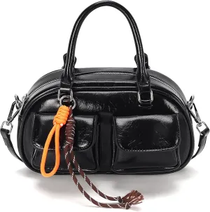 Crossbody Bags for Women Leather Barrel Bags Trendy Ladies Shoulder Bag Top Handle HandBag Satchel Bags for Women