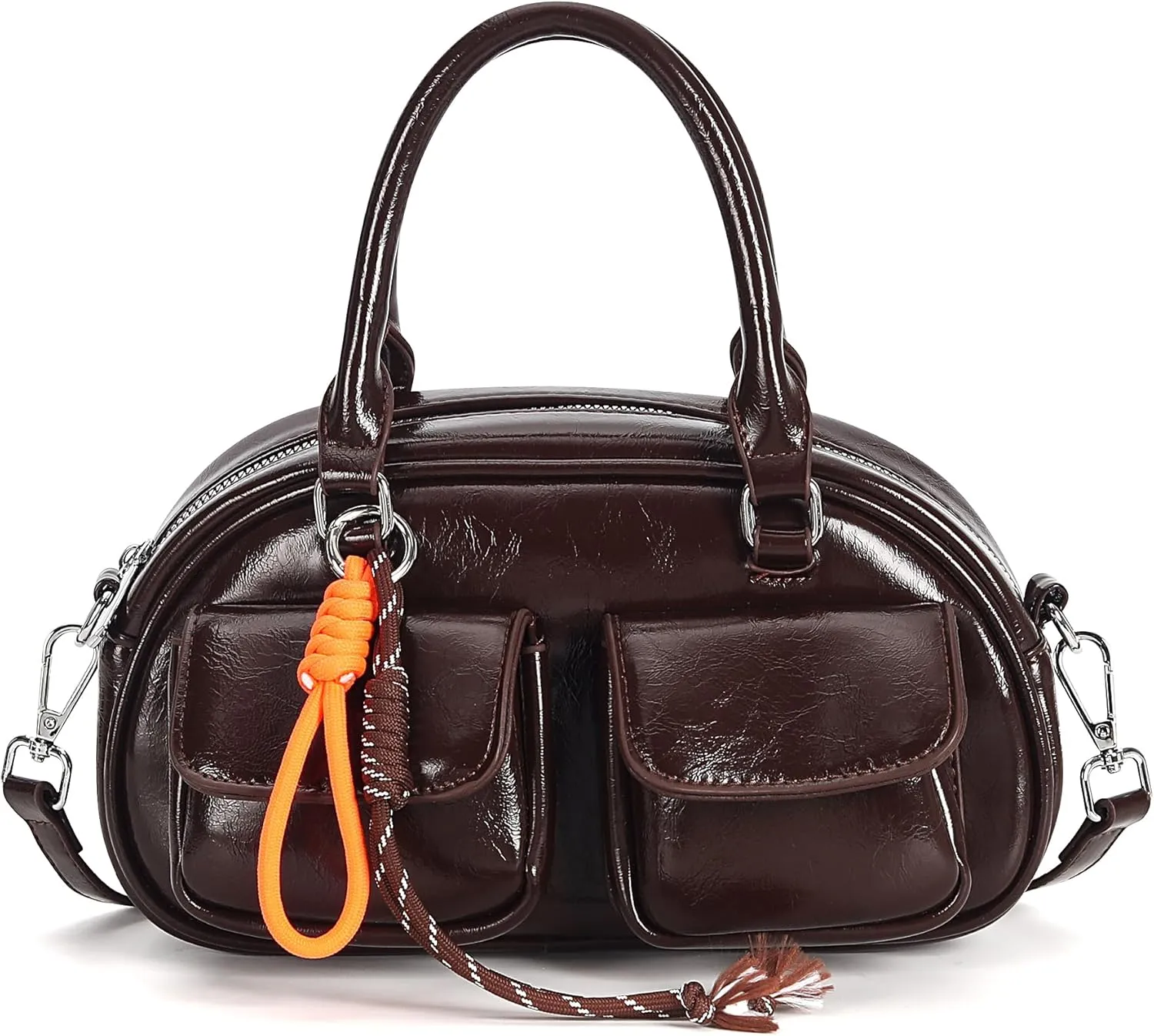Crossbody Bags for Women Leather Barrel Bags Trendy Ladies Shoulder Bag Top Handle HandBag Satchel Bags for Women